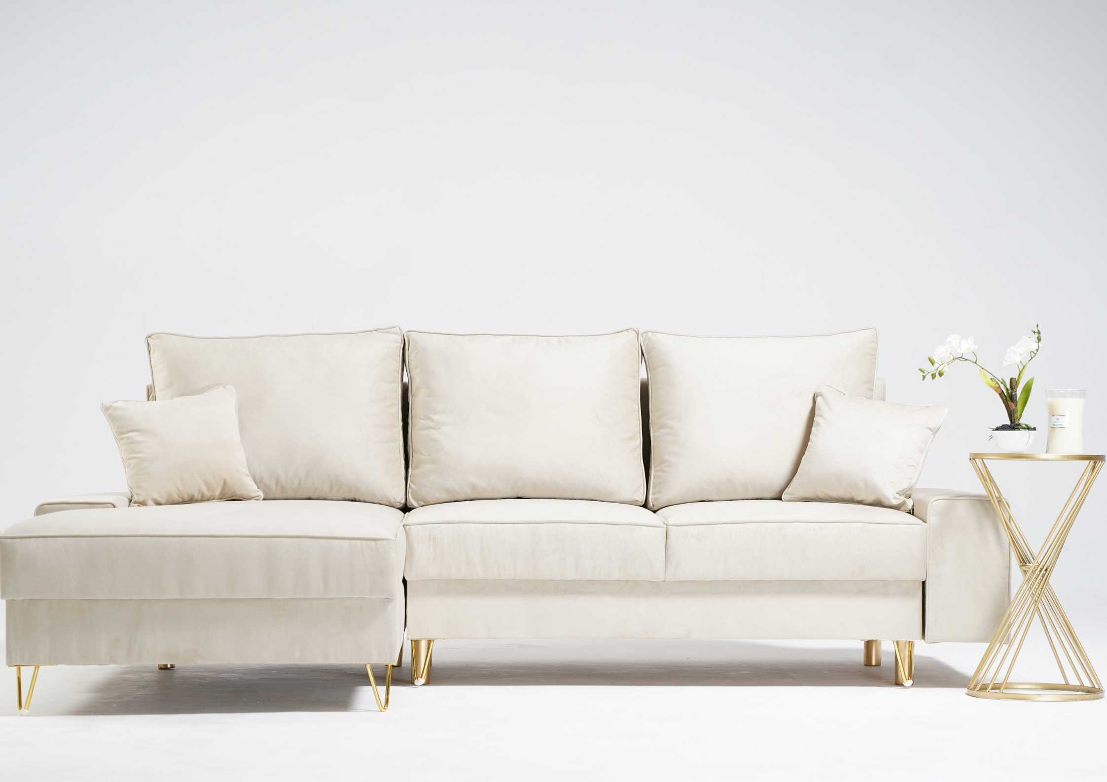 Narożnik na złotych nogach STINO